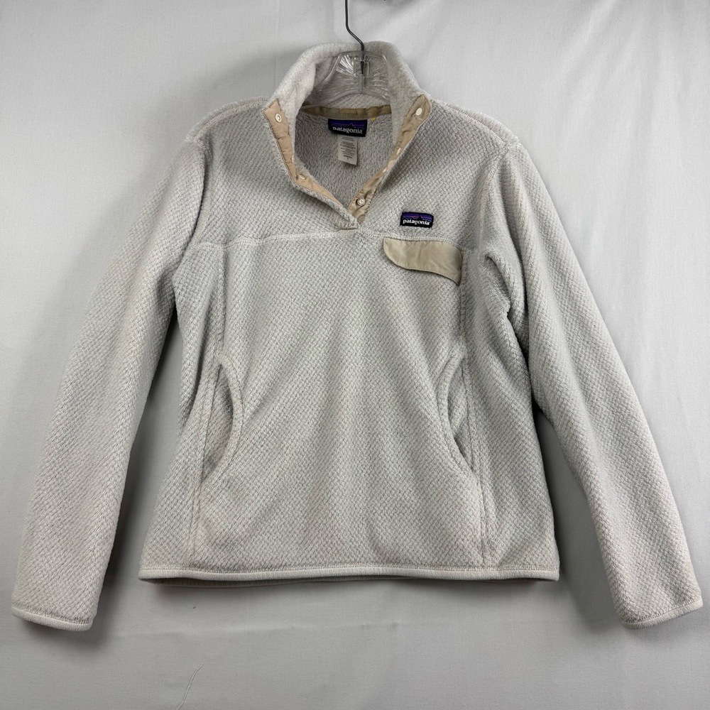 Patagonia Pullover Womens Small Light Gray Fleece Quarter Snap Standup Collar